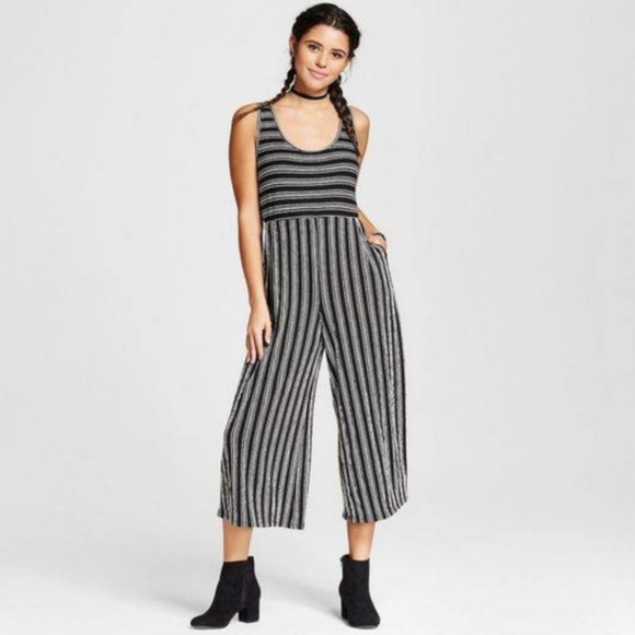 xhilaration striped jumpsuit